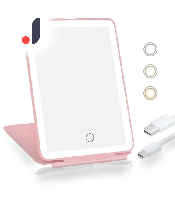 Triple Foldable Makeup Mirror with Lighting — Compact & Travel, Binchi Health Technology