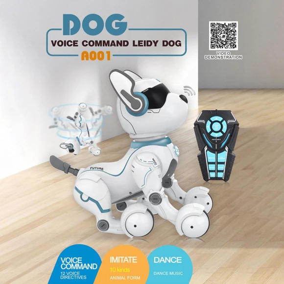 Voice Controlled Lady Dog Animal Robot Toy — Robot Pet, tree