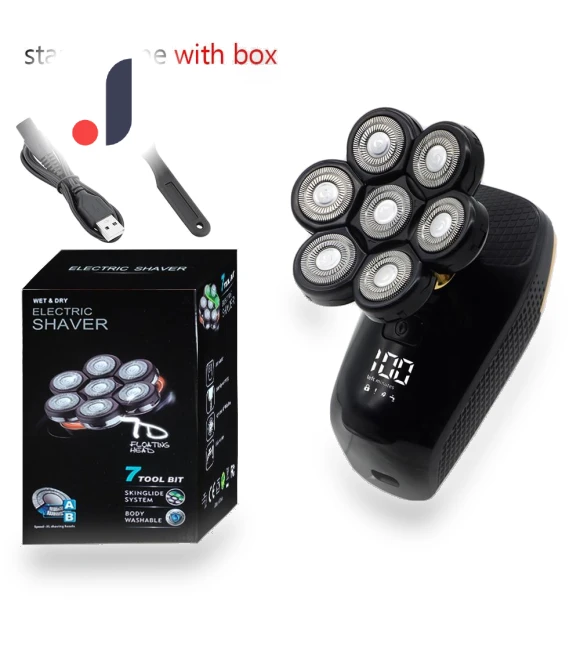 Waterproof Men's Electric Shaver 5-in-1 with 7 Blades — Nose & Ear Trimmers, VITA Dogdog Smartwear