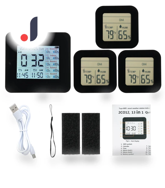 Digital Hygrometer with 5 Remote Sensors — Hygrometers, TOMTOP JMS