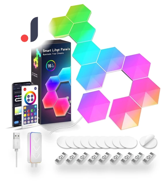 Hexagon Lights RGBIC Music Sync Indoor Smart Wall Lamp — Creative Lighting Solutions, Build My Home