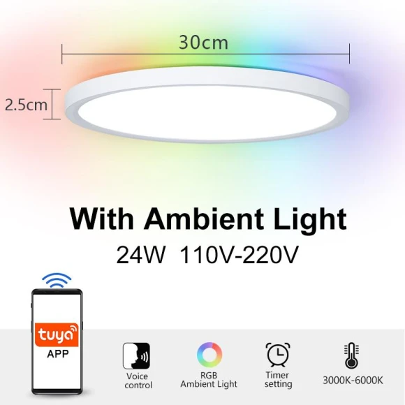 RGB Smart Ceiling Lamp — LED Strip Lights, Rainbow Rain