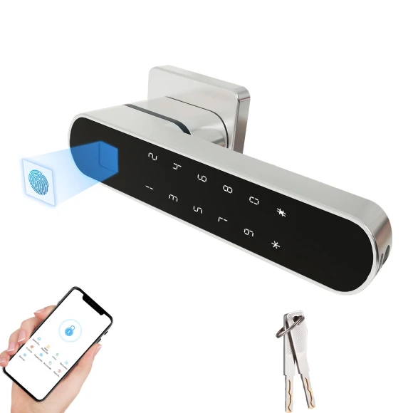Smart Door Lock with Fingerprint and Handle — Smart Lock, TOMTOP JMS
