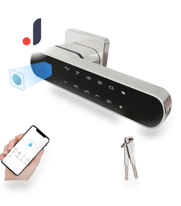 Smart Door Lock with Fingerprint and Handle — Locks, TOMTOP JMS