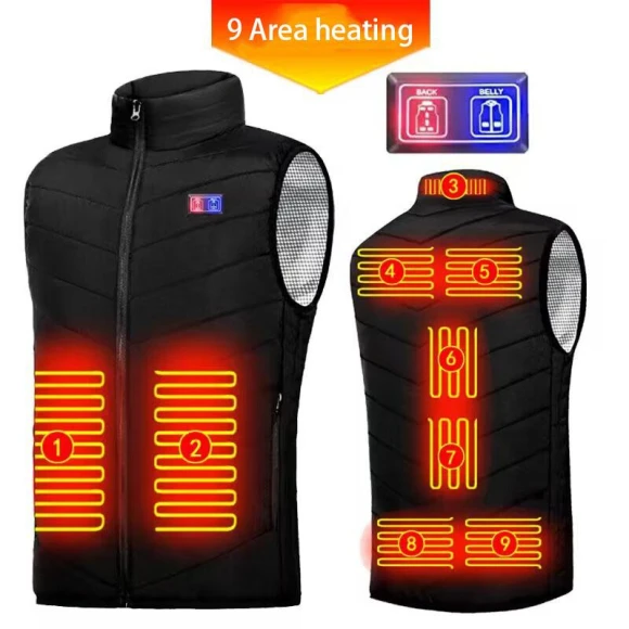 Smart Heated Cotton Vest with V-Neck — Heated Vest, LAOHU