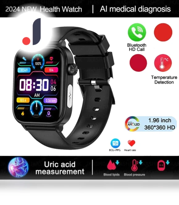 Smartwatch with ECG & PPG Non-Invasive Uric Acid Monitoring — Smartwatches, Zodvboz