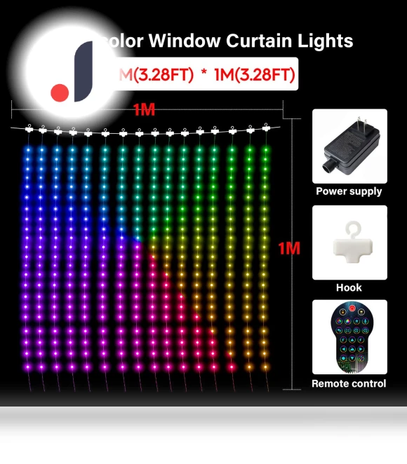 Smart RGB Window Curtain Fairy Lights — String Lights, Modern Home Furnishing