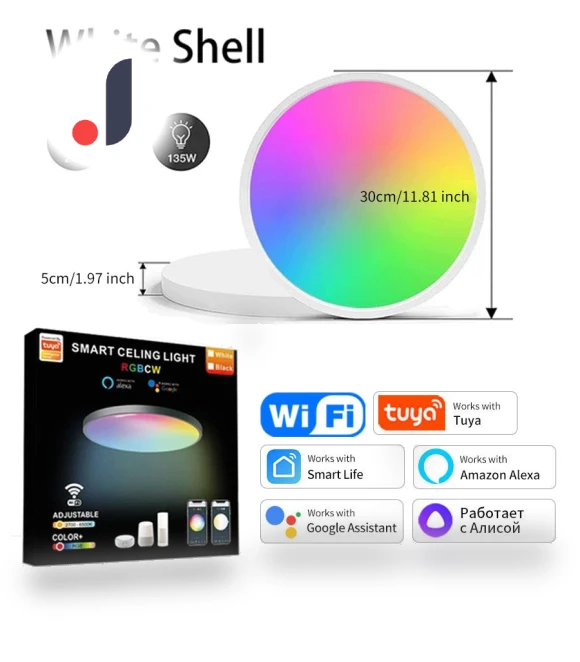 Smart WiFi Ceiling Light — Overhead Lighting, Modern Home Furnishing