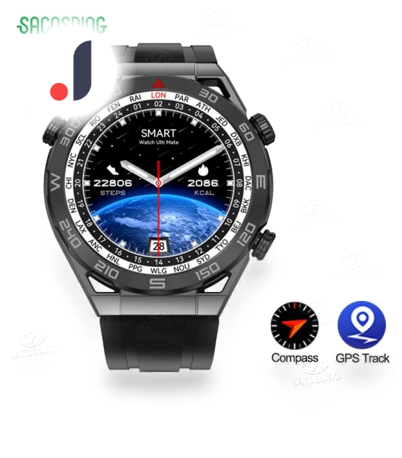 Smartwatch with ECG+PPG, Bluetooth Calls, GPS Tracker — Smartwatches, Tiktop2