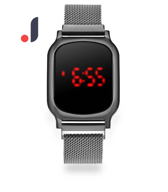 Square LED Touch Men's Watch with Magnetic Woven Strap — Men's Timepieces, Dream shoe edge