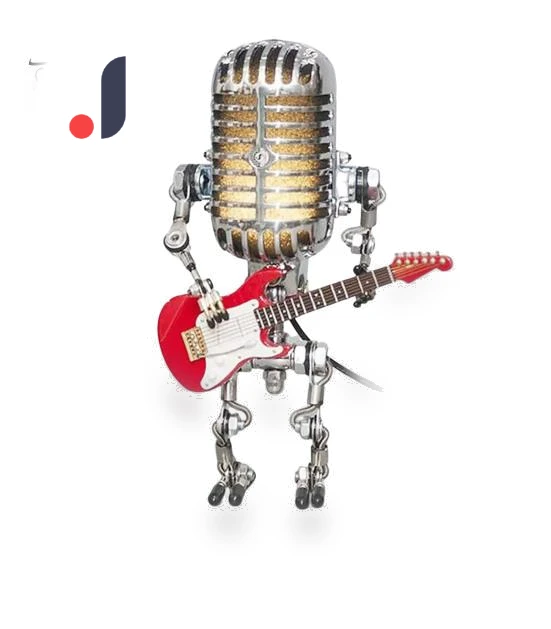Retro Robot Microphone Night Light — Desk, Exquiste life