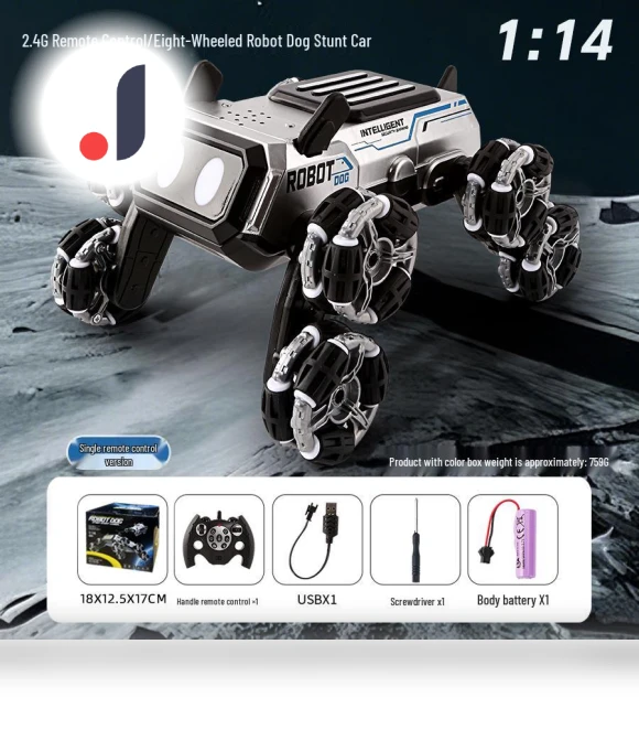 8-Wheel Stunt Dog Toy — Interactive Animal Companions, Super Go