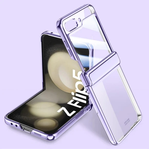 Hinge Protection Clear Case with Tempered Glass Rear Screen Protector — Screen Protectors, Smartwatch 2025