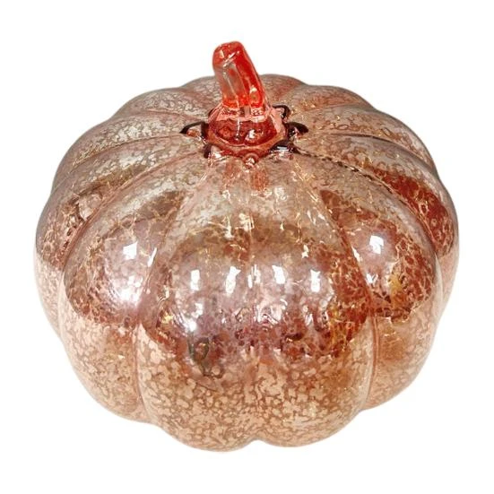 LED Glass Pumpkin Lantern with Smart Timer, Laoyebaohao