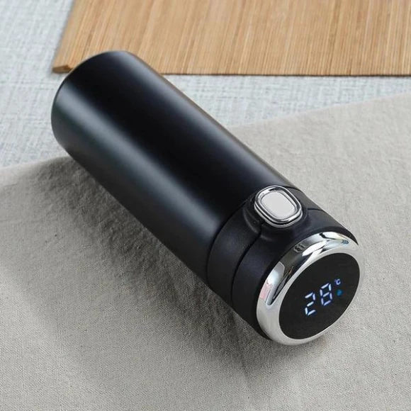 Stainless Steel Smart Bottle with Temperature Display — Travel Drinkware