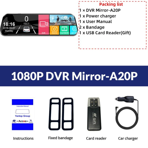 10-inch Touchscreen Car Dash Camera — Dashboard Cameras, E-ACE