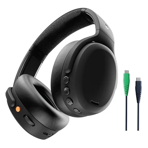 Wireless Over-Ear Bluetooth Headphones with Multi-Sensory Bass and Charging Cable, Skullcandy