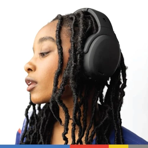 Wireless Over-Ear Bluetooth Headphones with Multi-Sensory Bass and Charging Cable, Skullcandy