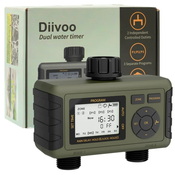 Automatic Garden Watering Timer — Irrigation System, Diivoo