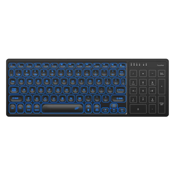 Rechargeable Wireless Keyboard with Backlight and Touchpad — Bluetooth Keyboard, SeenDa