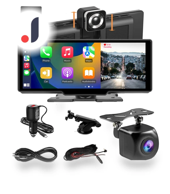 10.26-inch 4G IPS Touch Screen GPS Navigation Carplay Android AUTO Dual Lens Dash Cam Rearview Mirror — Navigation & GPS Accessories, Rustic Elegance House