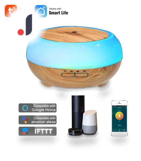 Smart Wi-Fi LED Night Light Humidifier with Aromatherapy Diffuser — Air Moisturizers, Neoglint