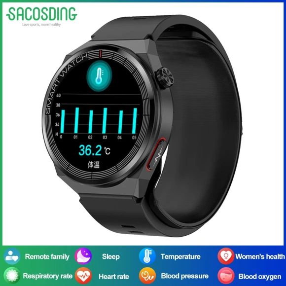 Smart Watch with Air Pump & Safety Cushion — Blood Pressure Monitor, SACOSDING