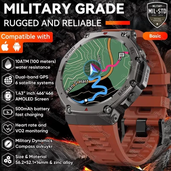 Dual-band GPS Military SmartWatch, SAMS Online