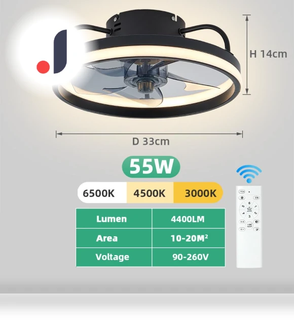 Ceiling Fan with Remote Control and LED Light — Ceiling Fans, happy8