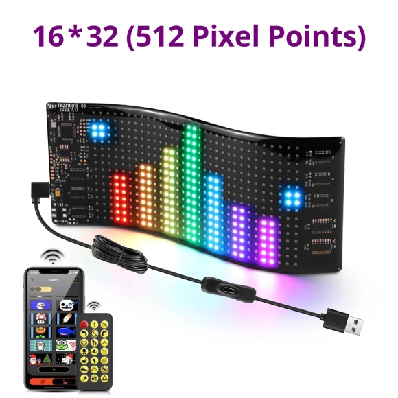 Programmable Smart USB LED Pixel Matrix Display, MALITAI