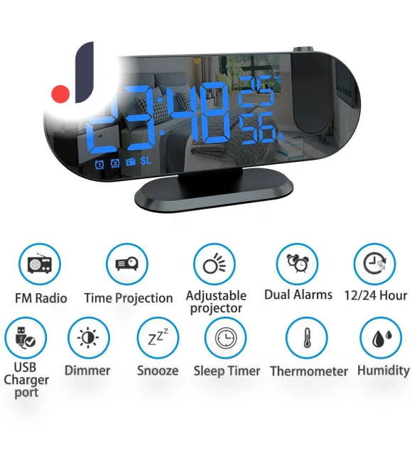 Double Loud Smart Alarm Clock with Projection — Alarm, We Satisfied