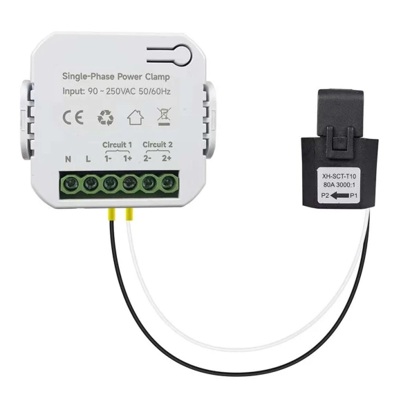 Smart Energy Meter with Clamp — Energy Monitor, White Dream