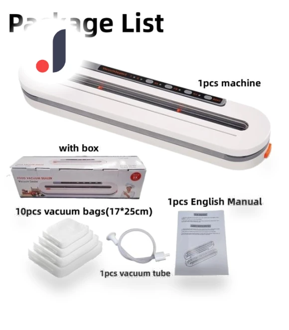 Automatic Powerful Household Vacuum Sealer with Cutter — Vacuum Bags, AKA002