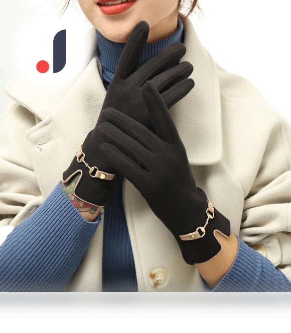 Winter Women's Warm Touchscreen Fleece Gloves with Chain — Arm Warmers, TianJinGeErLiShangMaoYouXianGongSi