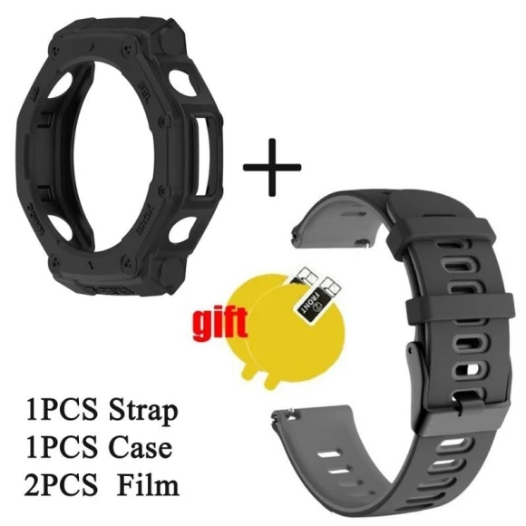 Protective Case + TPU Screen Protector + Soft Shell Cover for Smartwatch, HOBBIT-3C Accessories