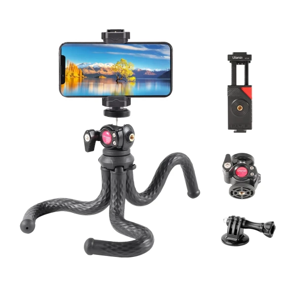 Smartphone Tripod Flexible Tripod with Smartphone Holder and GoPro Smartphone Stand Mini, Ulanzi