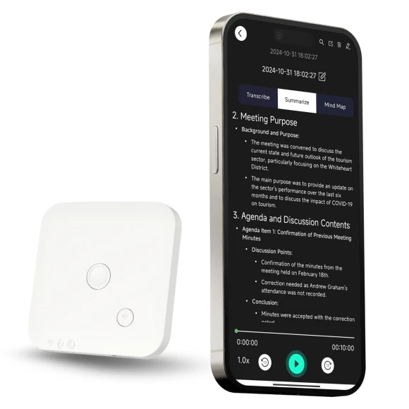 AI Voice Recorder with App for Speech-to-Text, HAYAO