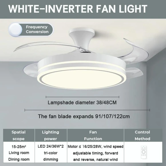 Modern Smart Ceiling Fan with LED Light — Smart Fan, The Romantics