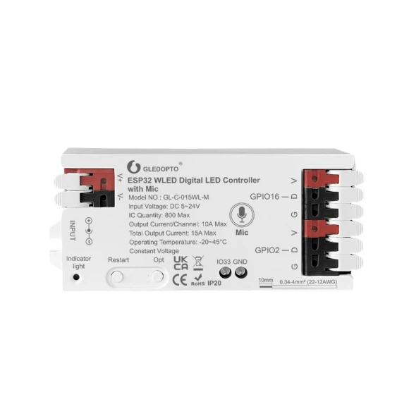 LED Controller with Microphone for Dynamic RGB — LED Strips, Seahorse Home