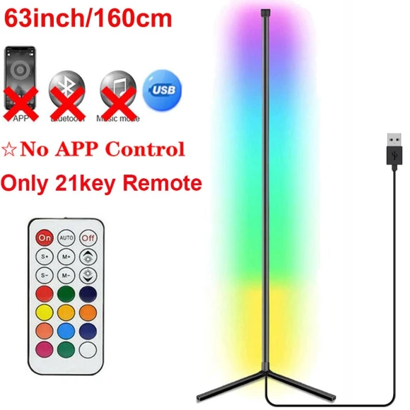 Adjustable Smart Bluetooth RGB LED Mood Floor Lamp, OFFICE-MALL