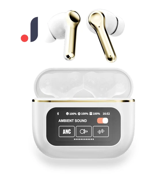 Bluetooth ANC TWS Earbuds with LED Touch Screen — In-Ear Headphones, KITCHEN-MALL