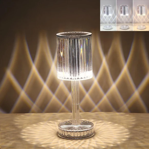 Rechargeable 3D Diamond Crystal Table Lamp, Build My Home