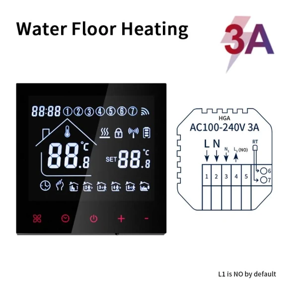 Smart Thermostat LCD Display Touch Screen — Home Climate Control, Good Household Items