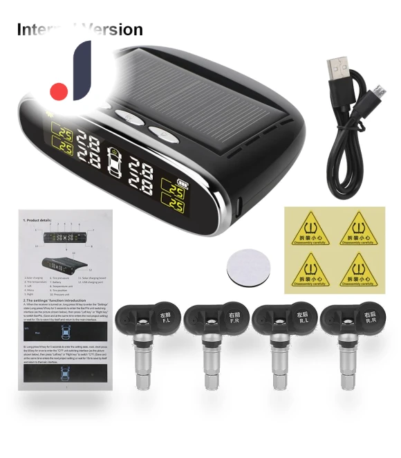 Temperature Alert Solar Power TPMS Car Tire Pressure Alarm Monitor System — TPMS Sensor Replacements, IKEA Supermarket