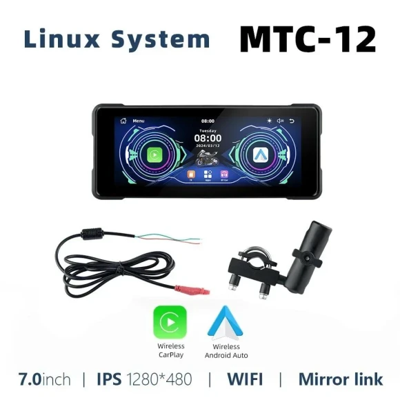 Wireless CarPlay Motorcycle GPS Navigation System — Car Infotainment System, A Auto Parts Mall