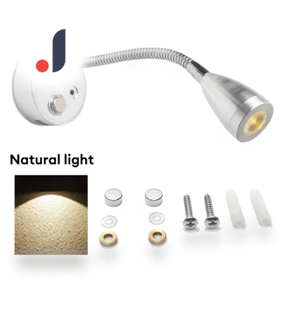 LED Wall Reading Lamp with Flexible Neck — Book Lights, Lntelligent Living Hall