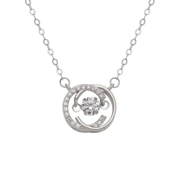 Double C Beating Heart Fashion Necklace, Fashion footsteps