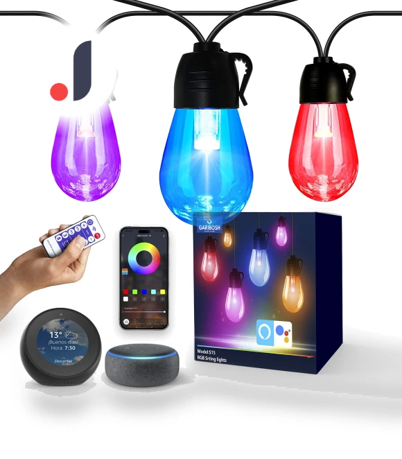 Outdoor Smart RGB Christmas Lights — Outdoor String Lights, Rainbow Rain