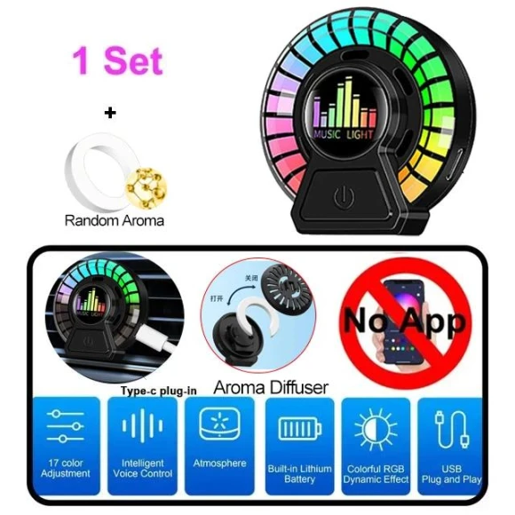 Smart LED Symphony Sound Control Pickup Light RGB Music Rhythm Ambient Lamp — LED Strip Lights, Homeware Essentials