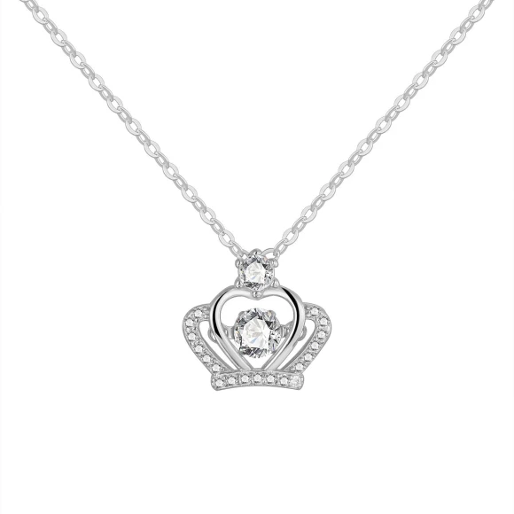 Smart Little Crown Pendant with Beating Heart, Fashion footsteps